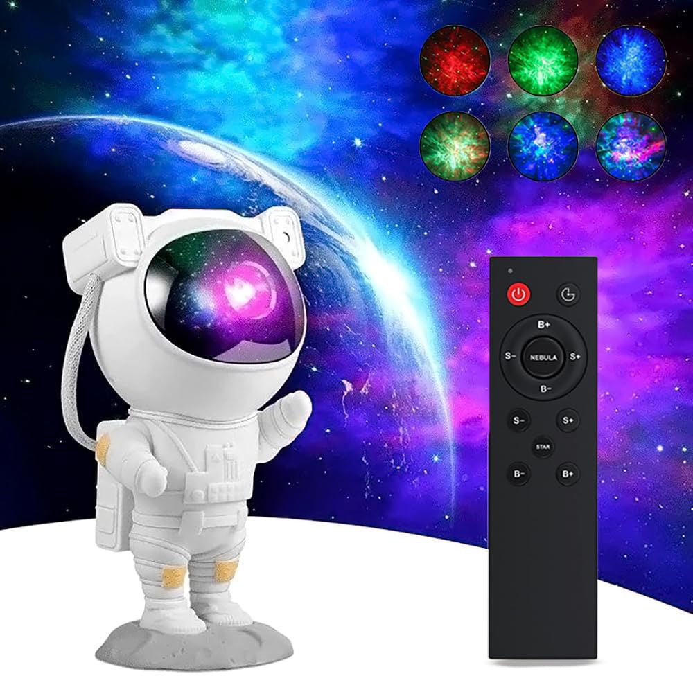 Astronaut Galaxy Projector Night Light – 360° Rotating Nebula Star Projector with Remote Control, Timer & Adjustable Head – Space Lamp for Kids’ Bedroom, Gifts, Gaming Room, Home & Décor