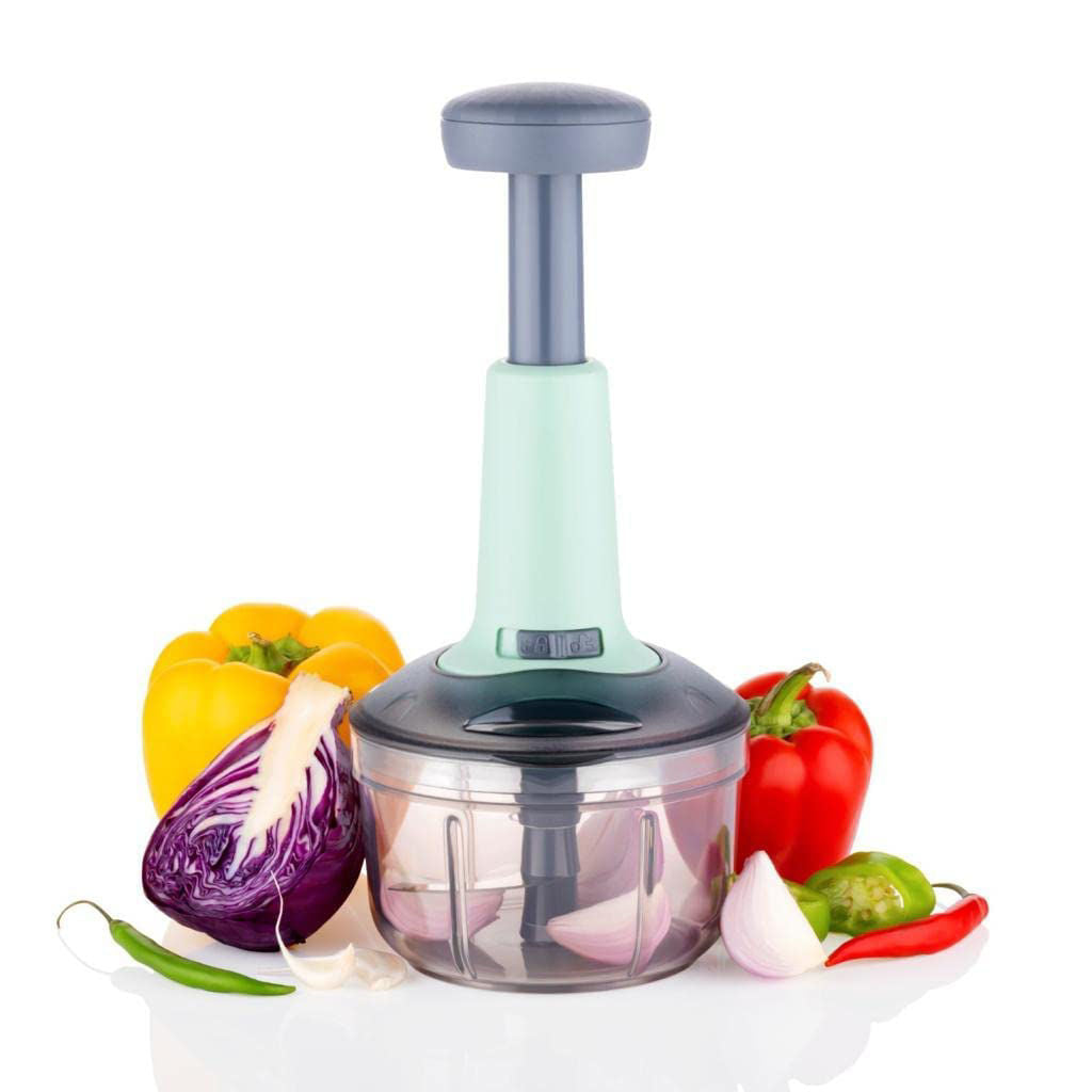 Manual Hand Press Push Chopper with 4 Blades for Effortless Chopping Vegetables & Fruits Hand Manual Push Press Vegetable Chopper for Kitchen
